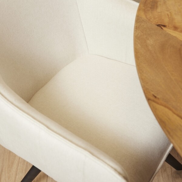 Moderne eetkamerstoel Luca stof wit 180° draaibaar