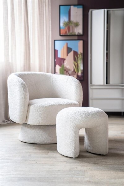 Moderne fauteuil Balou beige stof