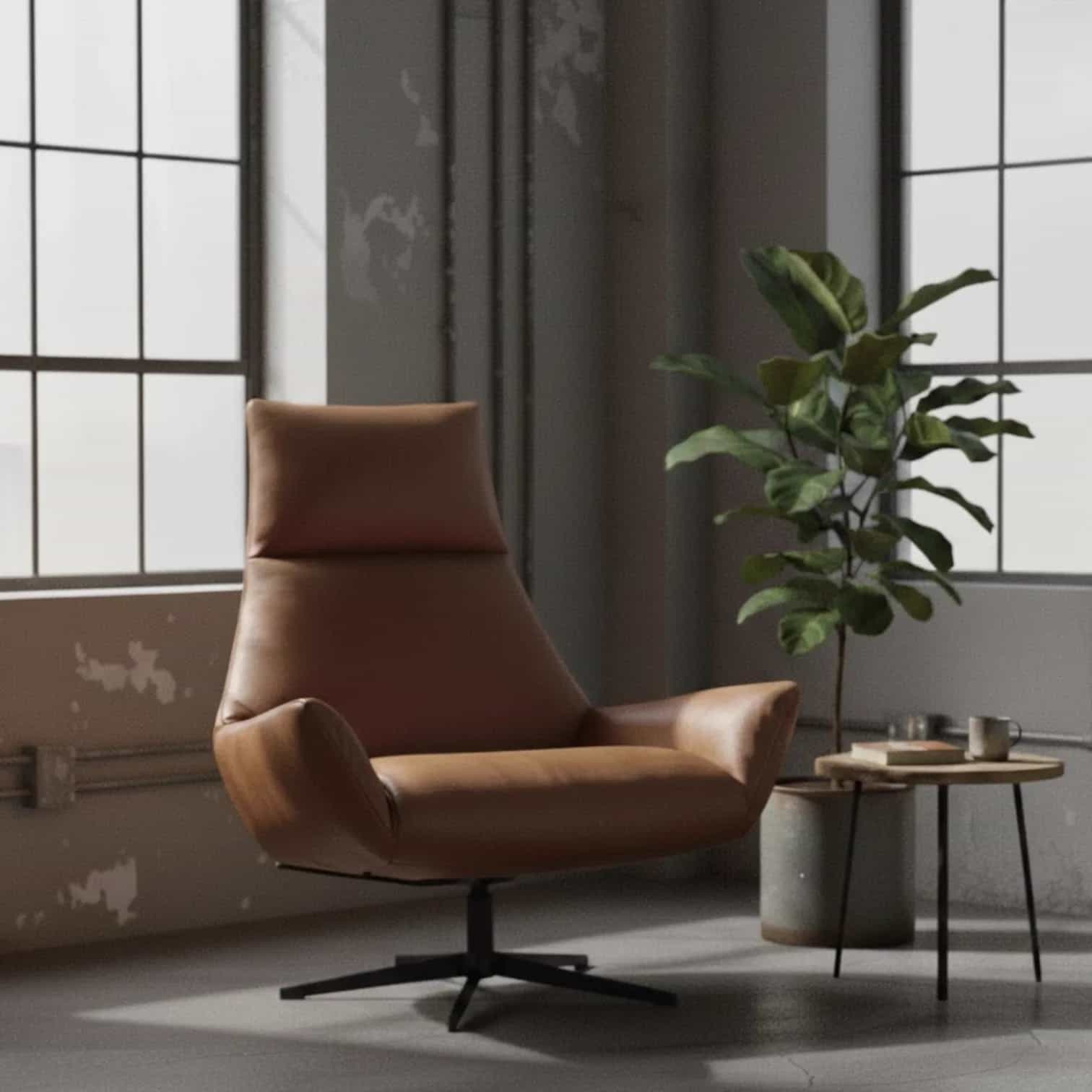 Fauteuil Wim | Cognac Leder