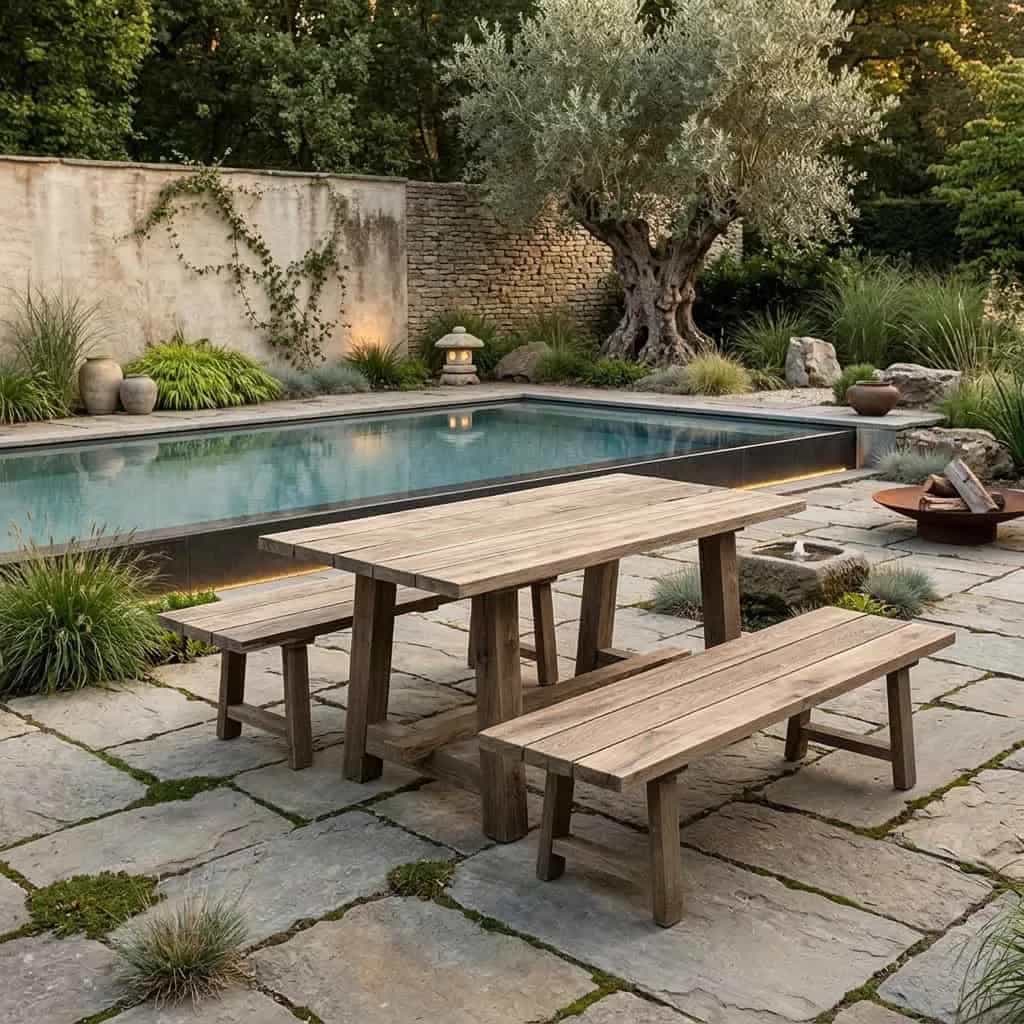 Tuintafel set Masimo eiken