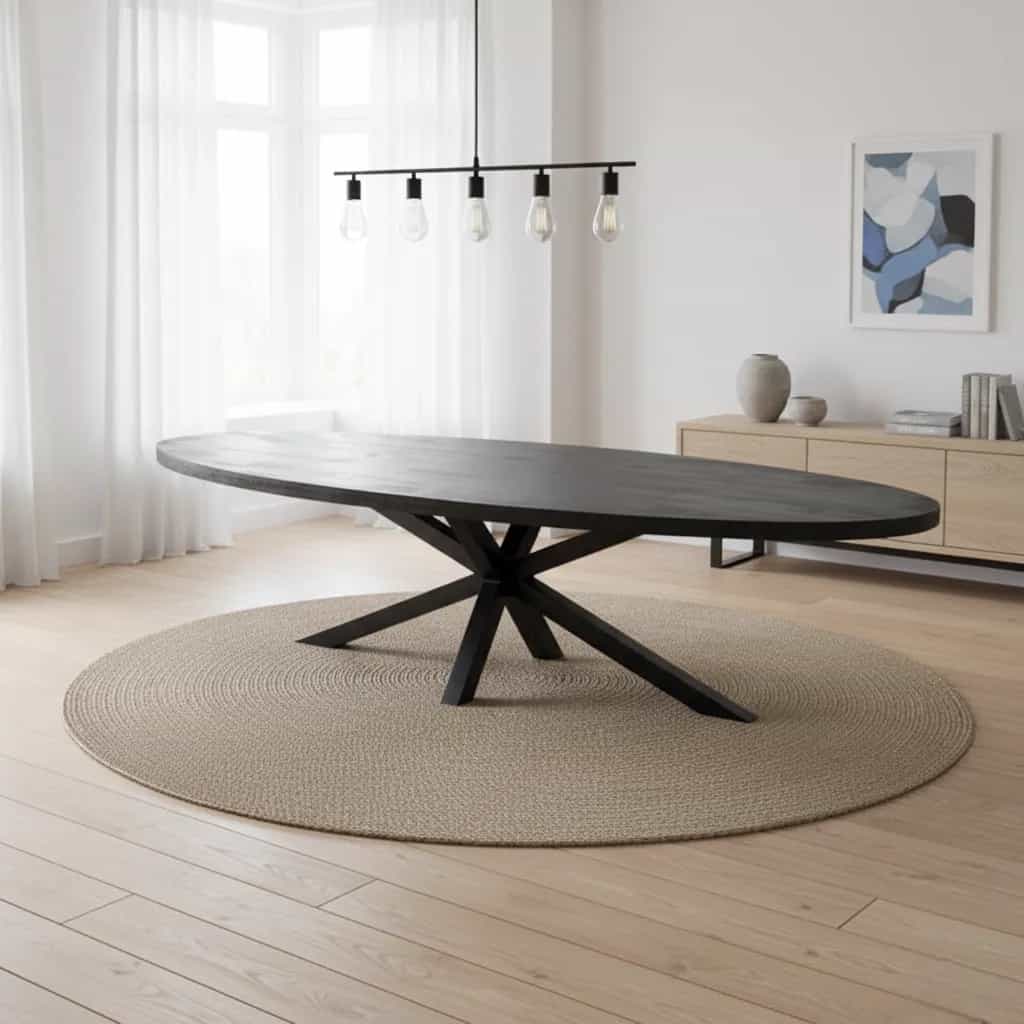 Eettafel ovaal zwart