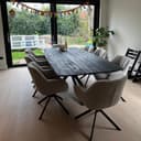 Eettafel Deens ovaal zwart | Mangohout, van Mokana Furniture, detailfoto 3