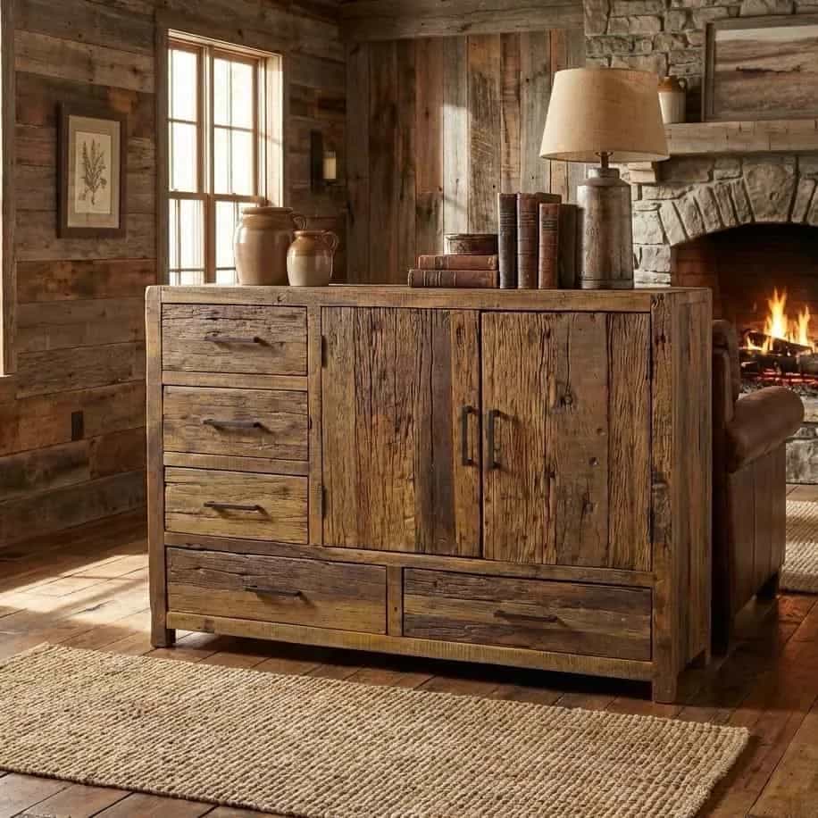 Brent Dressoir 120cm | Oud hout