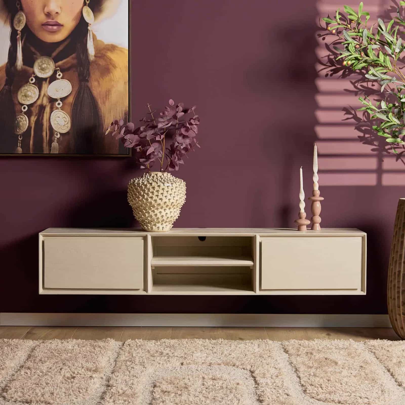 Zwevend tv meubel Ambiance Sand | 160 cm