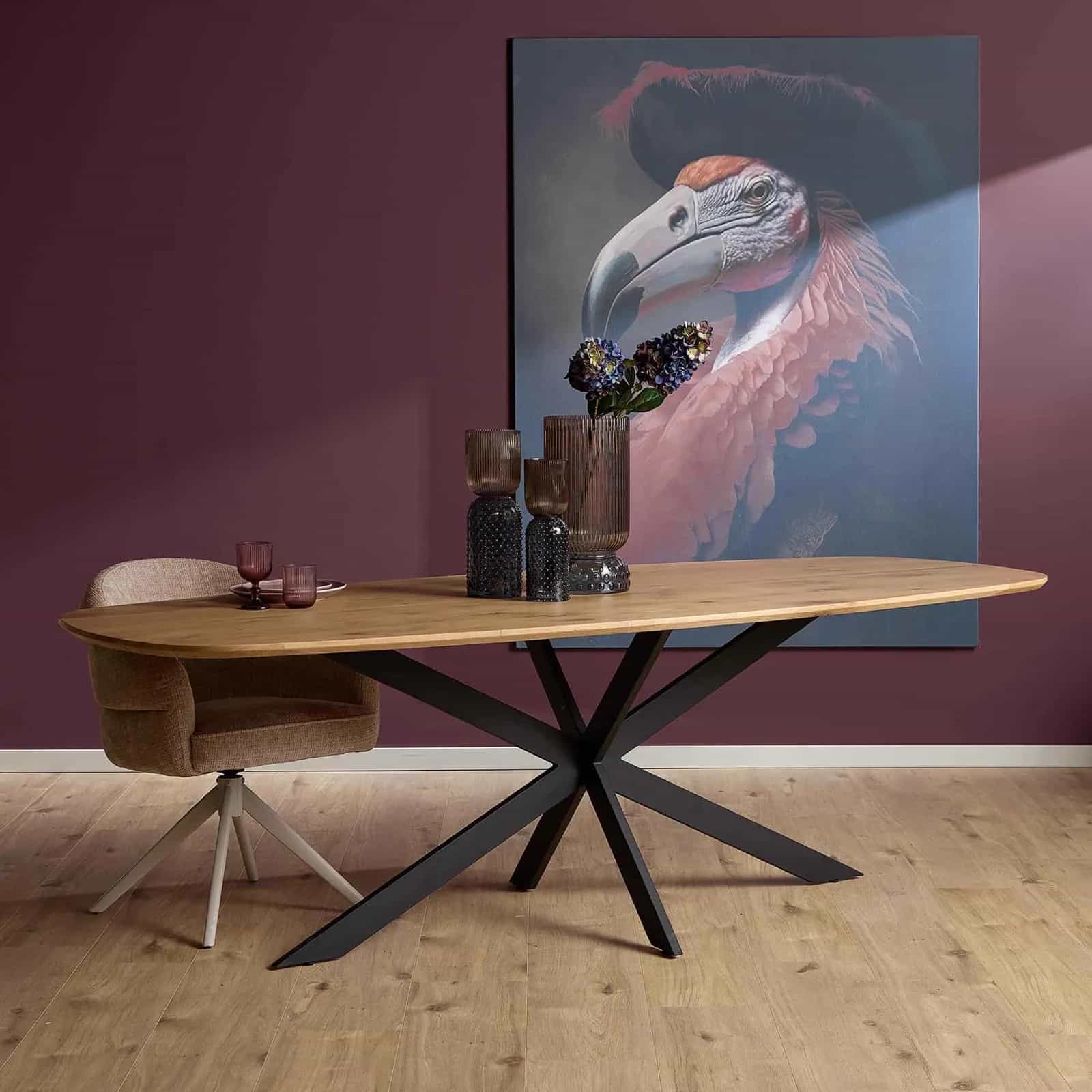 Eiken eettafel Ferris | Deens Ovaal 180 cm | Naturel