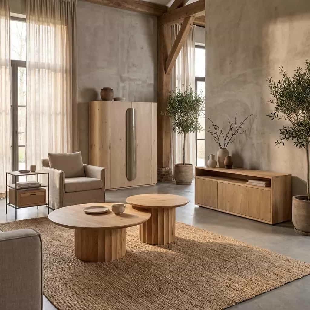 Crotone Salontafel set rond 90ø / 60ø cm