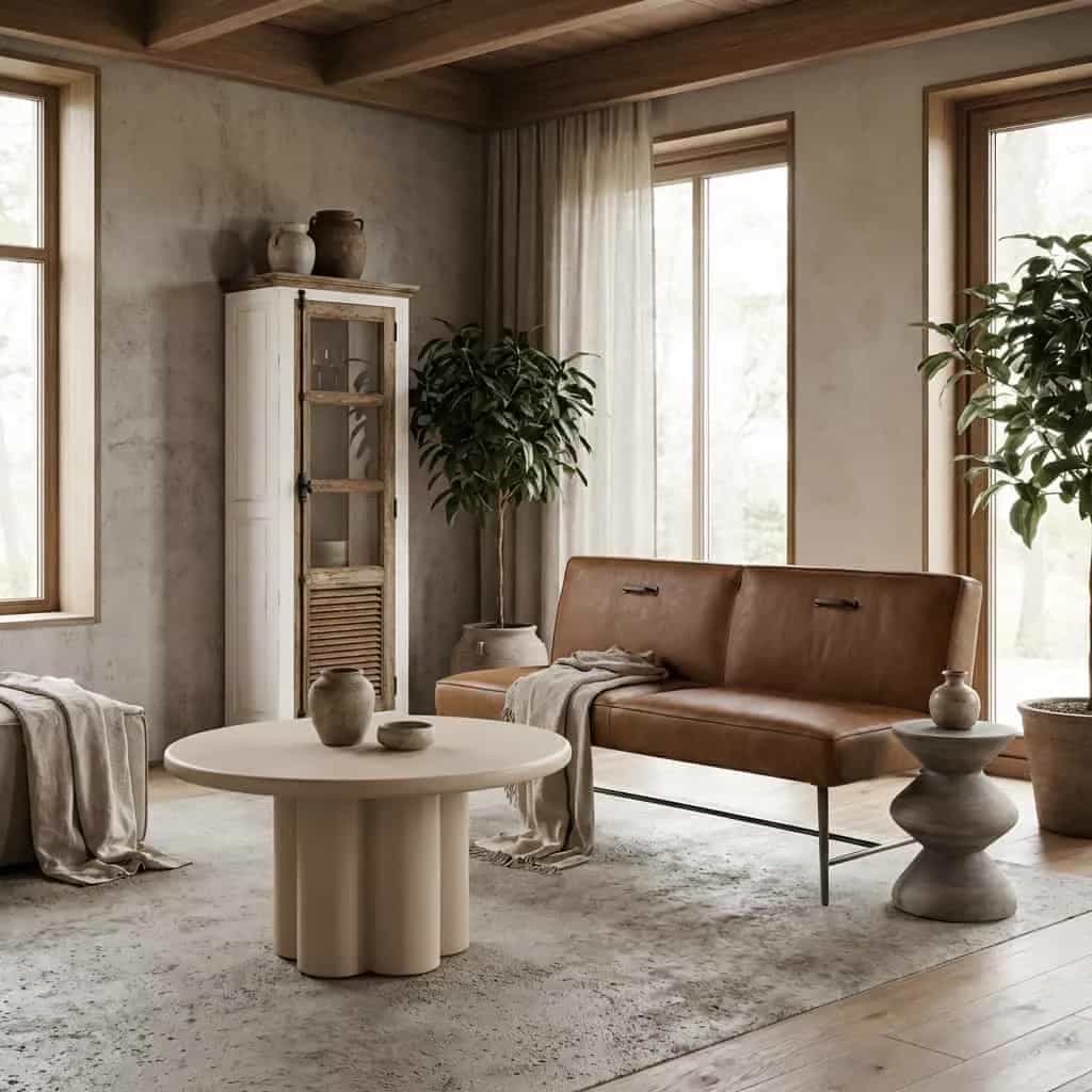 Melzo Eetkamertafel rond beige 150 cm