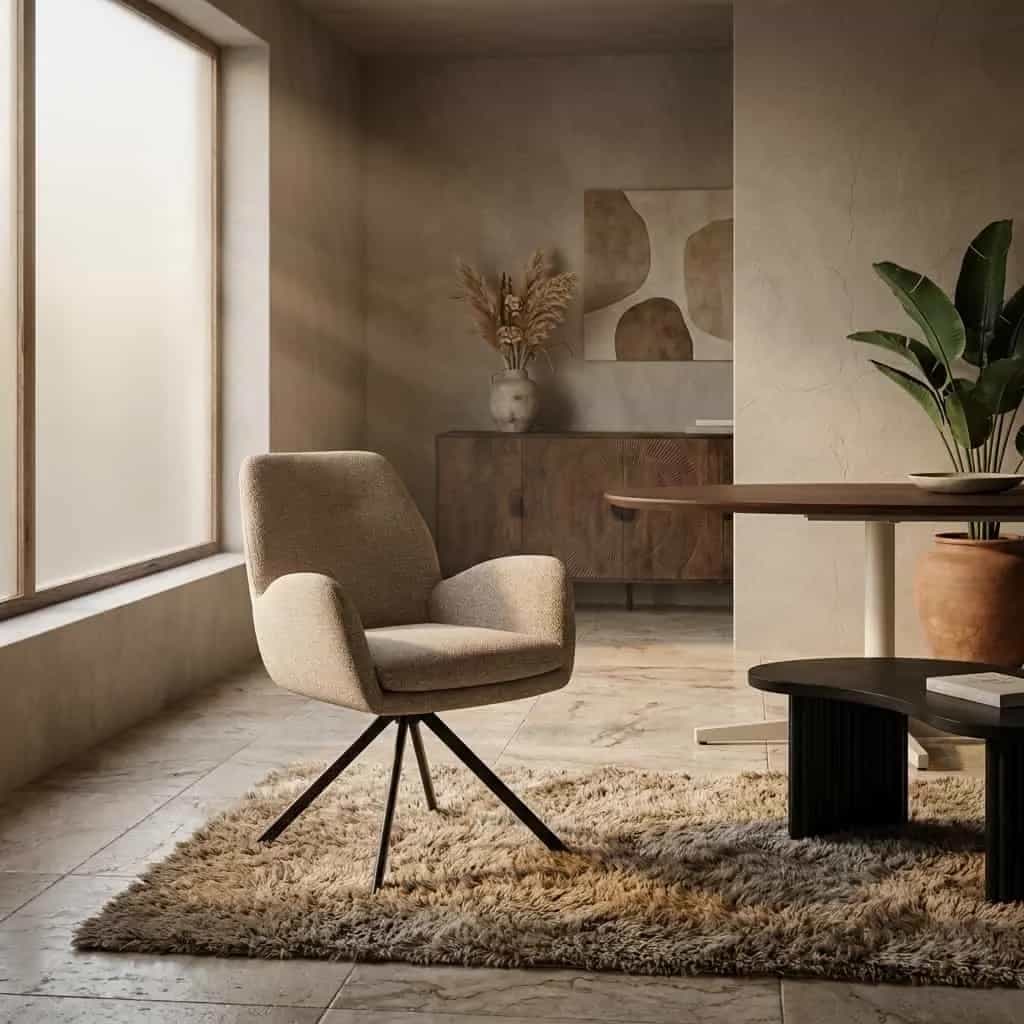 Charles armstoel - draaipoot 360 - Milan - Nature 120