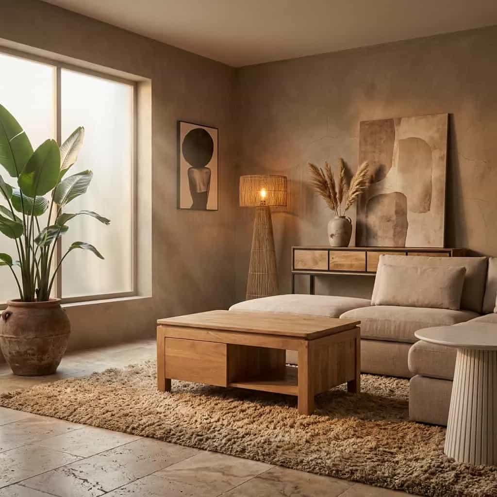 Vierkante Salontafel Dallas Naturel Mangohout 80 cm