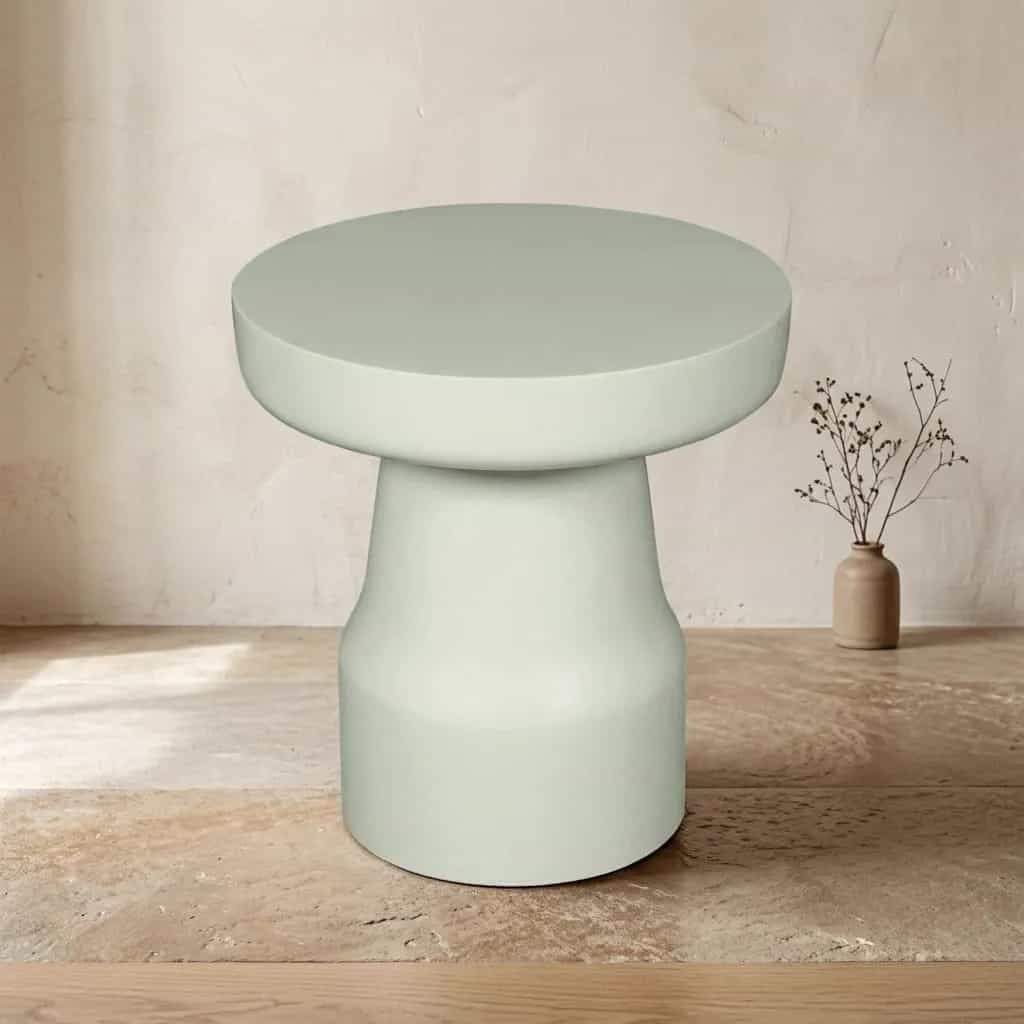 Bijzettafel Drum Groen Mangohout 40 cm
