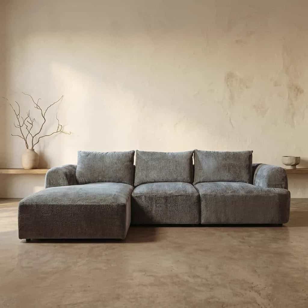Canterbury 2 5-AR + Chaise L - Mona 464 Cement Grey