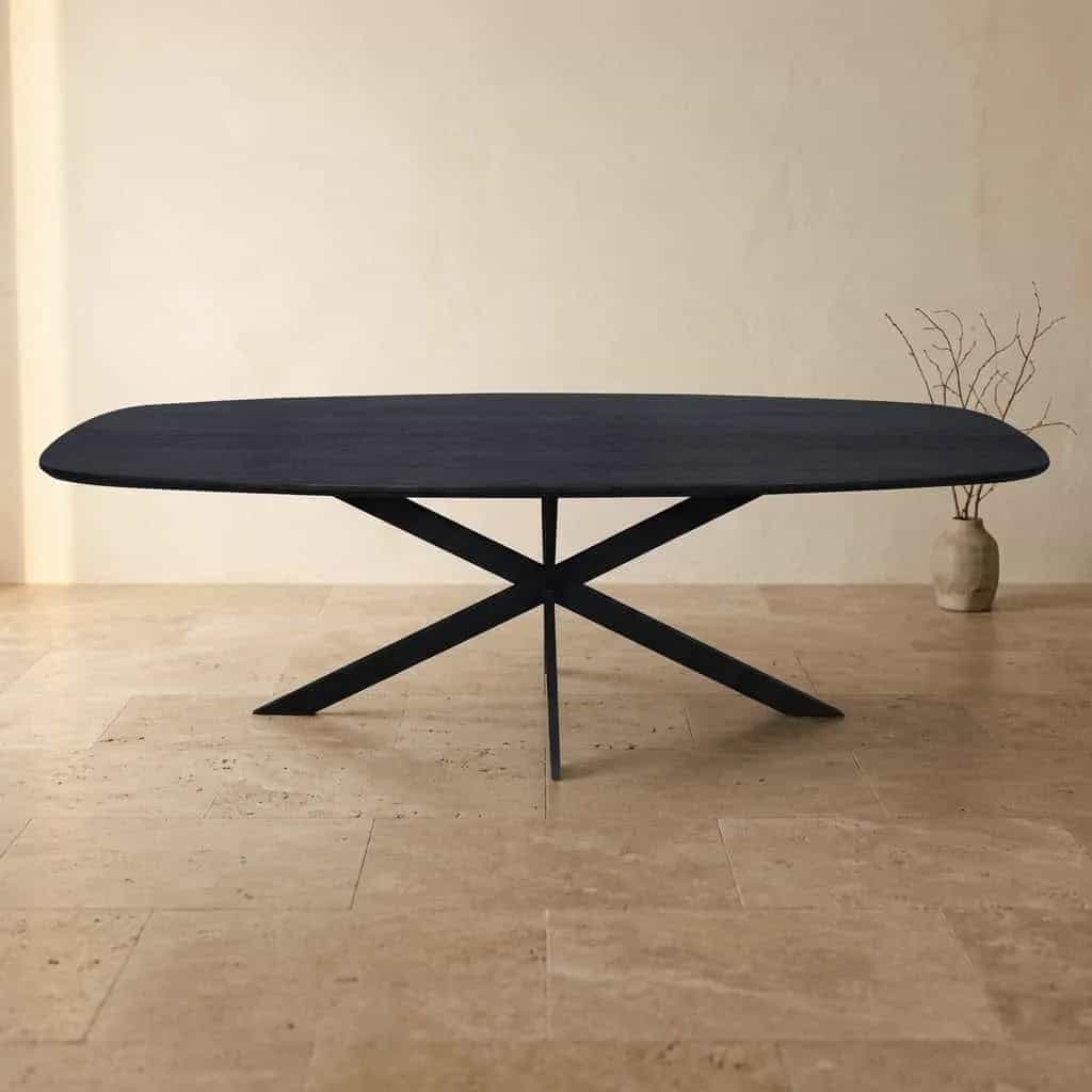 Eiken eettafel Ferris | Deens Ovaal 240 cm | Zwart