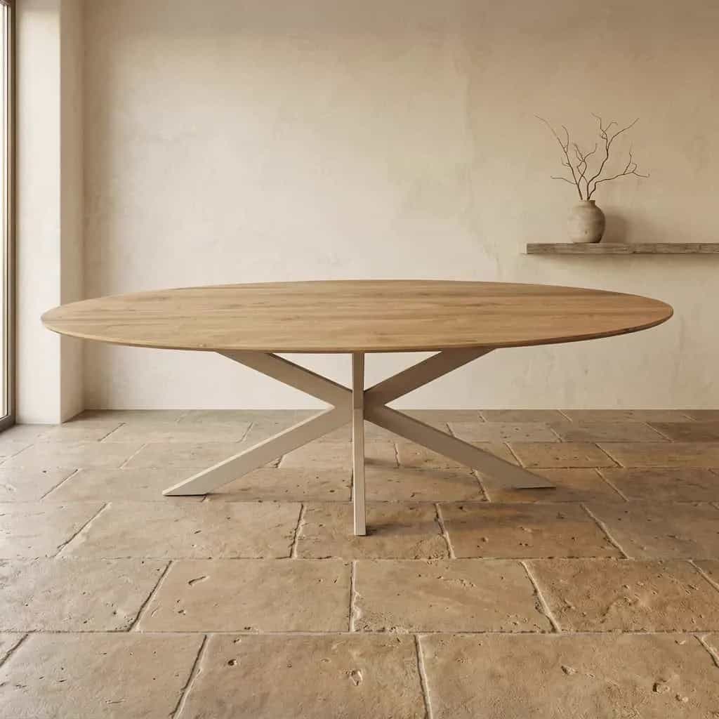 Eiken eettafel Ferris | Ovaal 240 cm | Naturel | Poot Sand