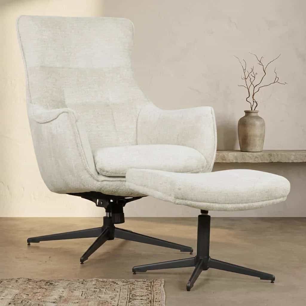 Fauteuil Flynn met hocker