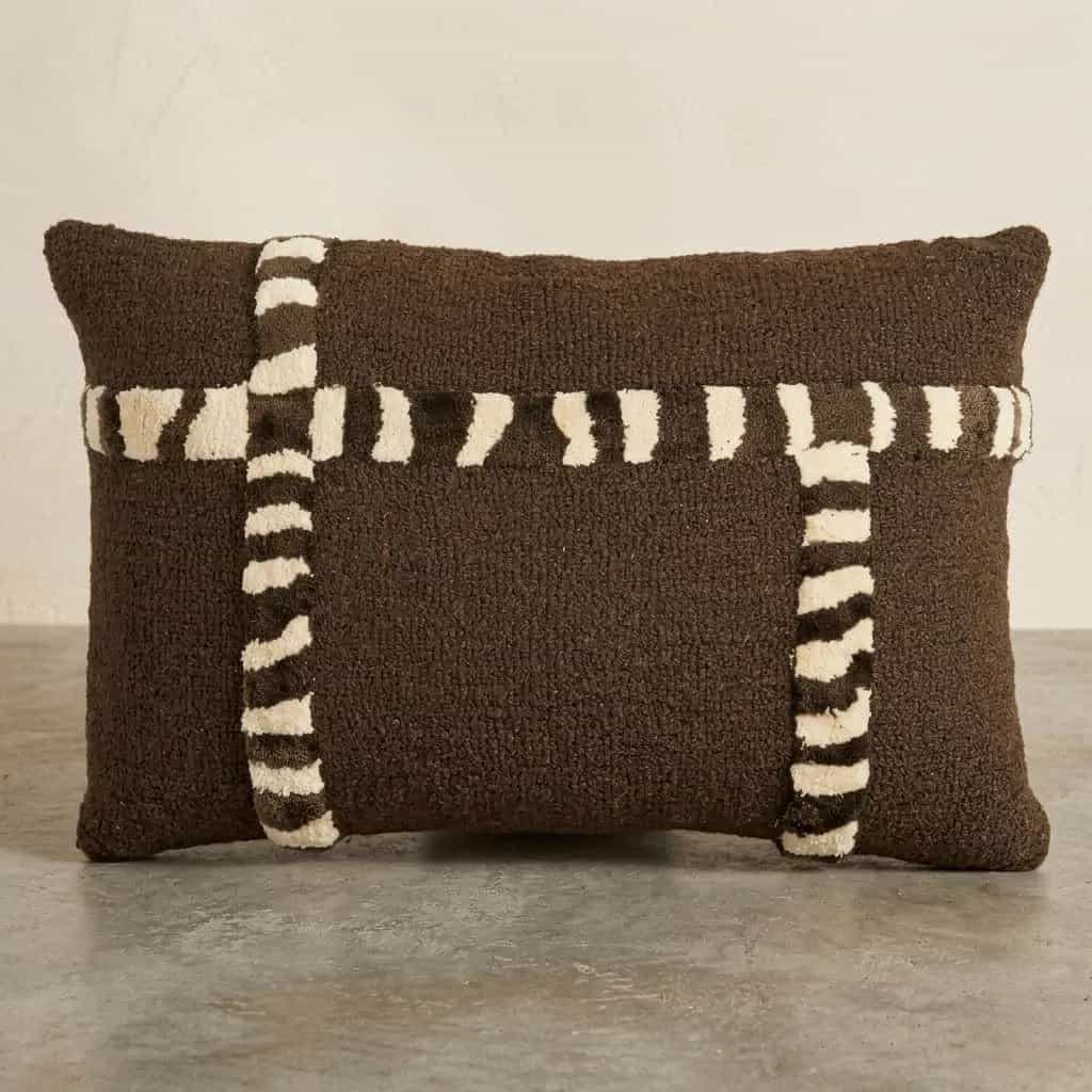 Kussen StripeScape Bruin