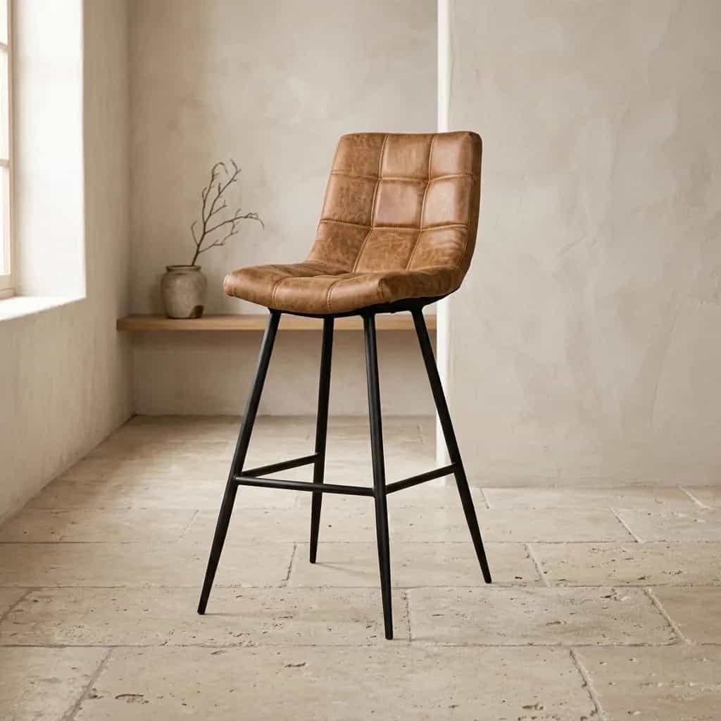 Navarra Barstoel - fabric Cognac