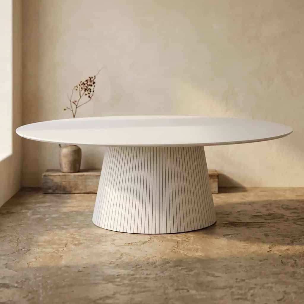 Ovale eettafel Solana Zand Mangohout 210 cm