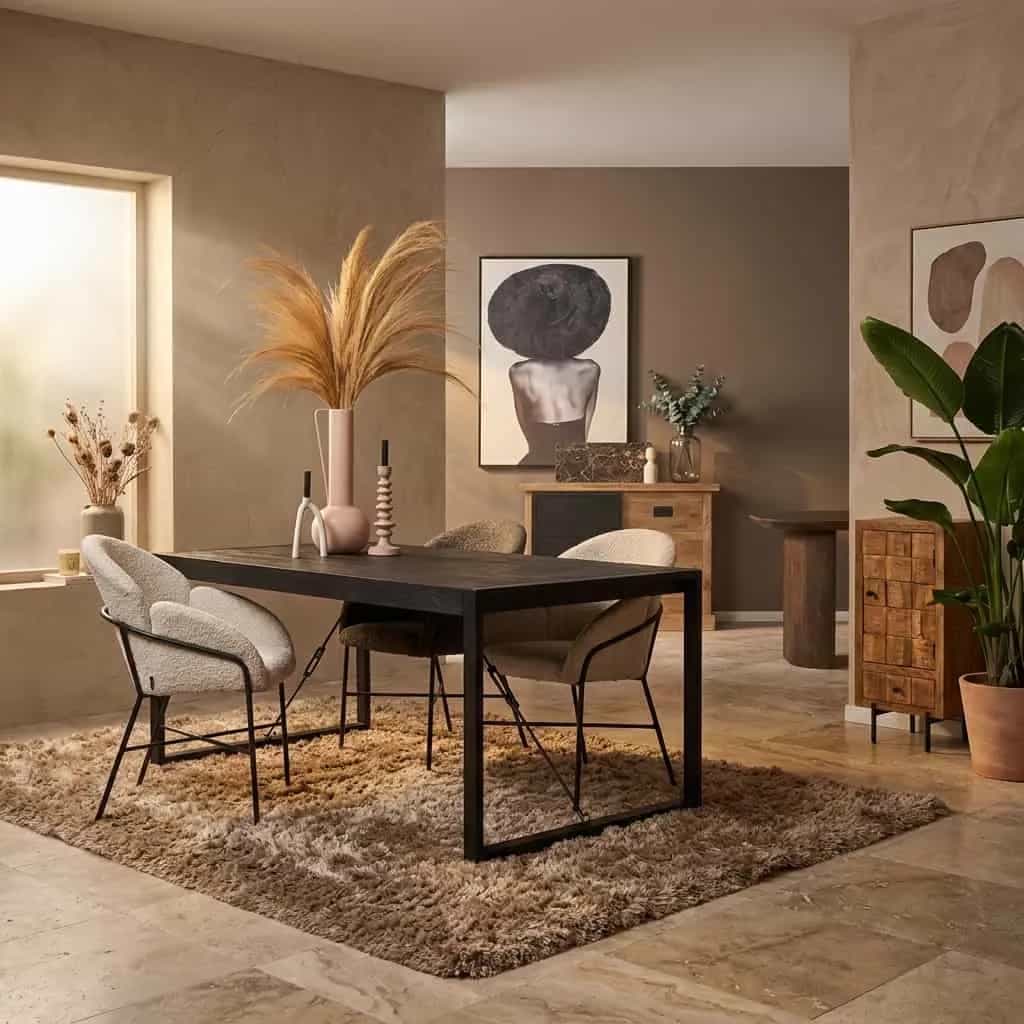 Eettafel Boaz Zwart Mangohout 220 cm