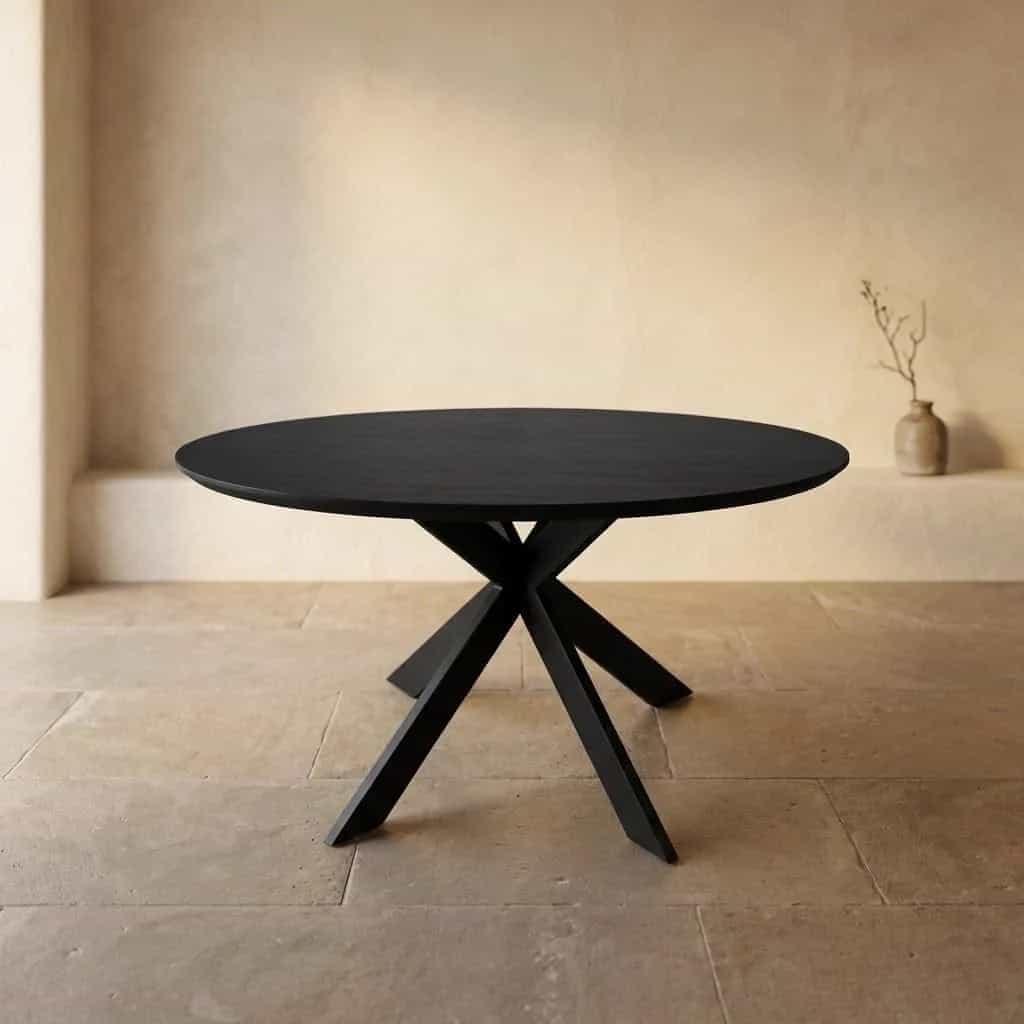 Ronde eettafel Ferris Zwart Eikenhout 150 cm