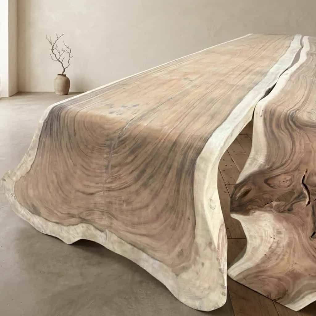 Suar boomstamtafel 450cm