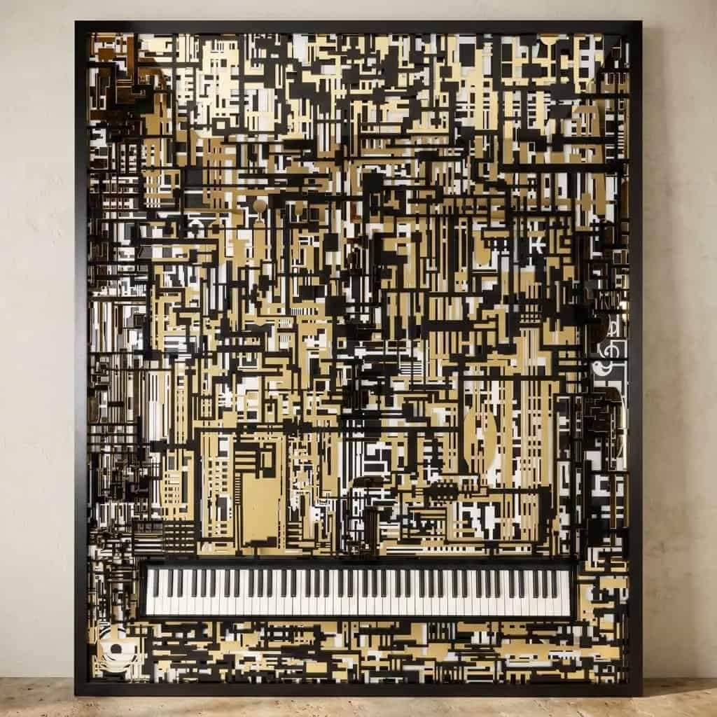 Wall art Wibi black/gold