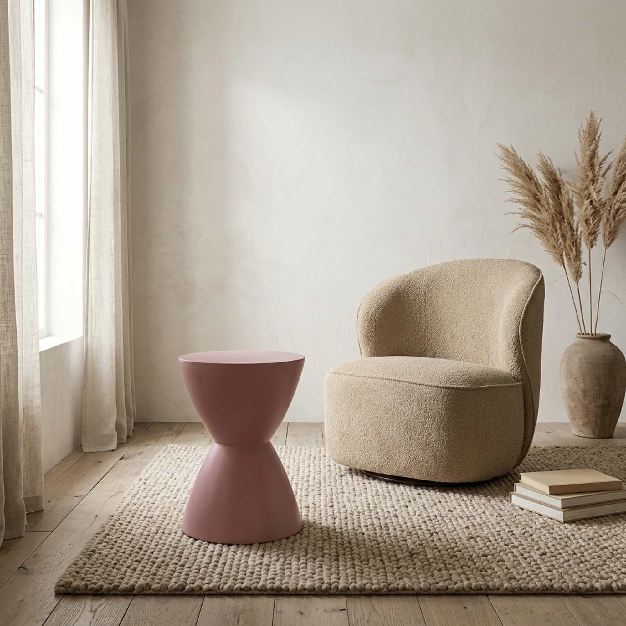 Bijzettafel Abbey Roze Mangohout 33 cm
