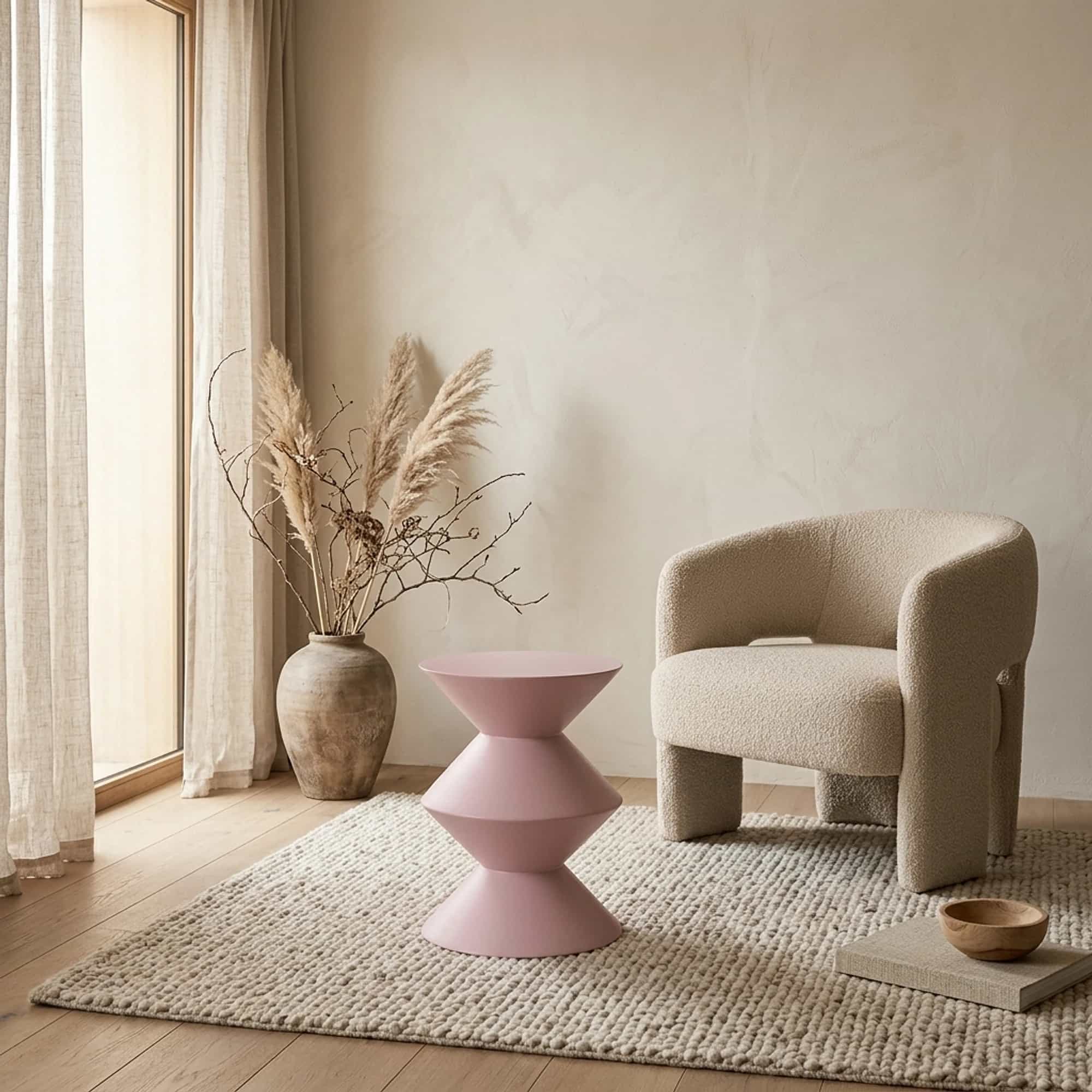 Bijzettafel Abel Roze Mangohout 33 cm