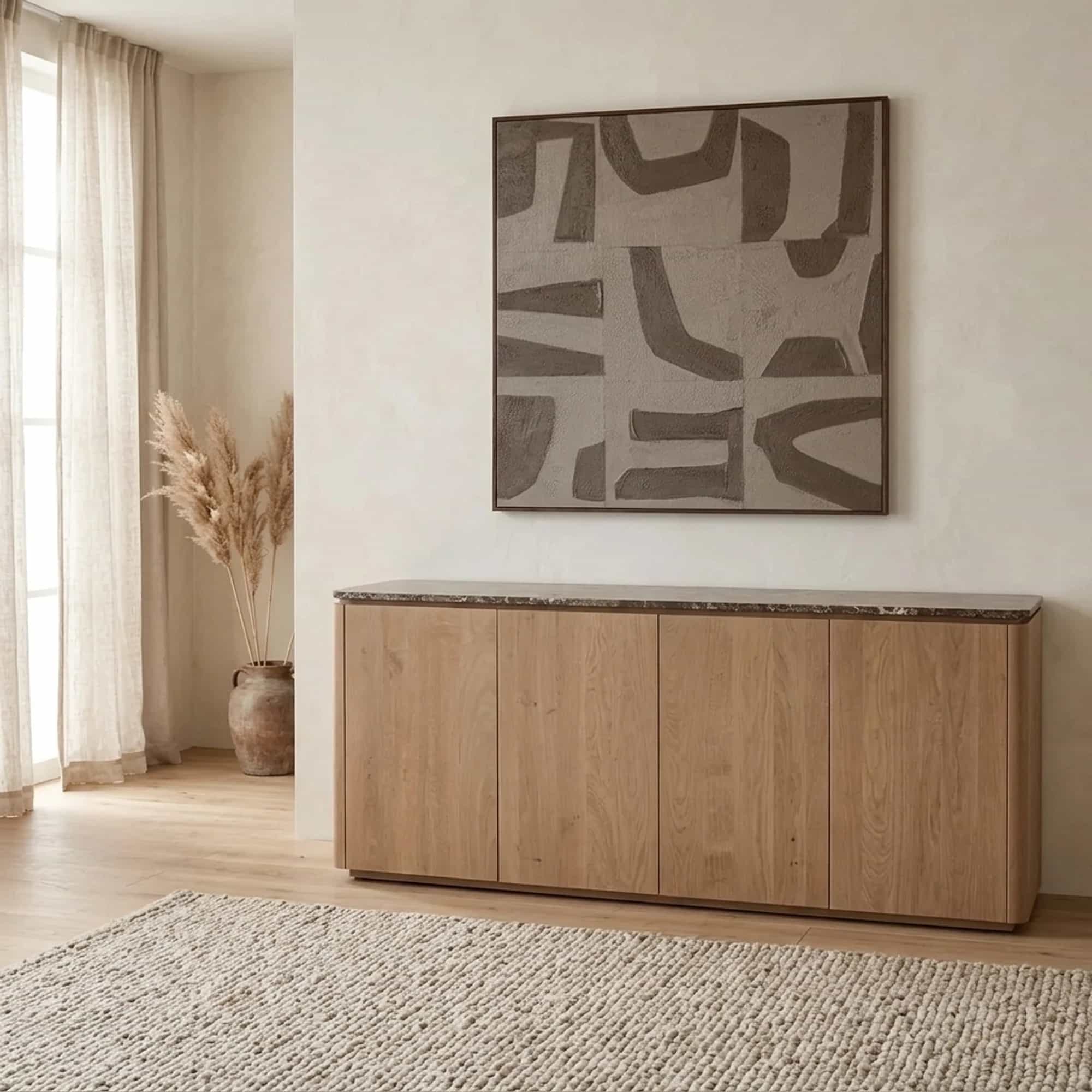 Bovenblad Dressoir Dallas Bruin Marmer 165 cm