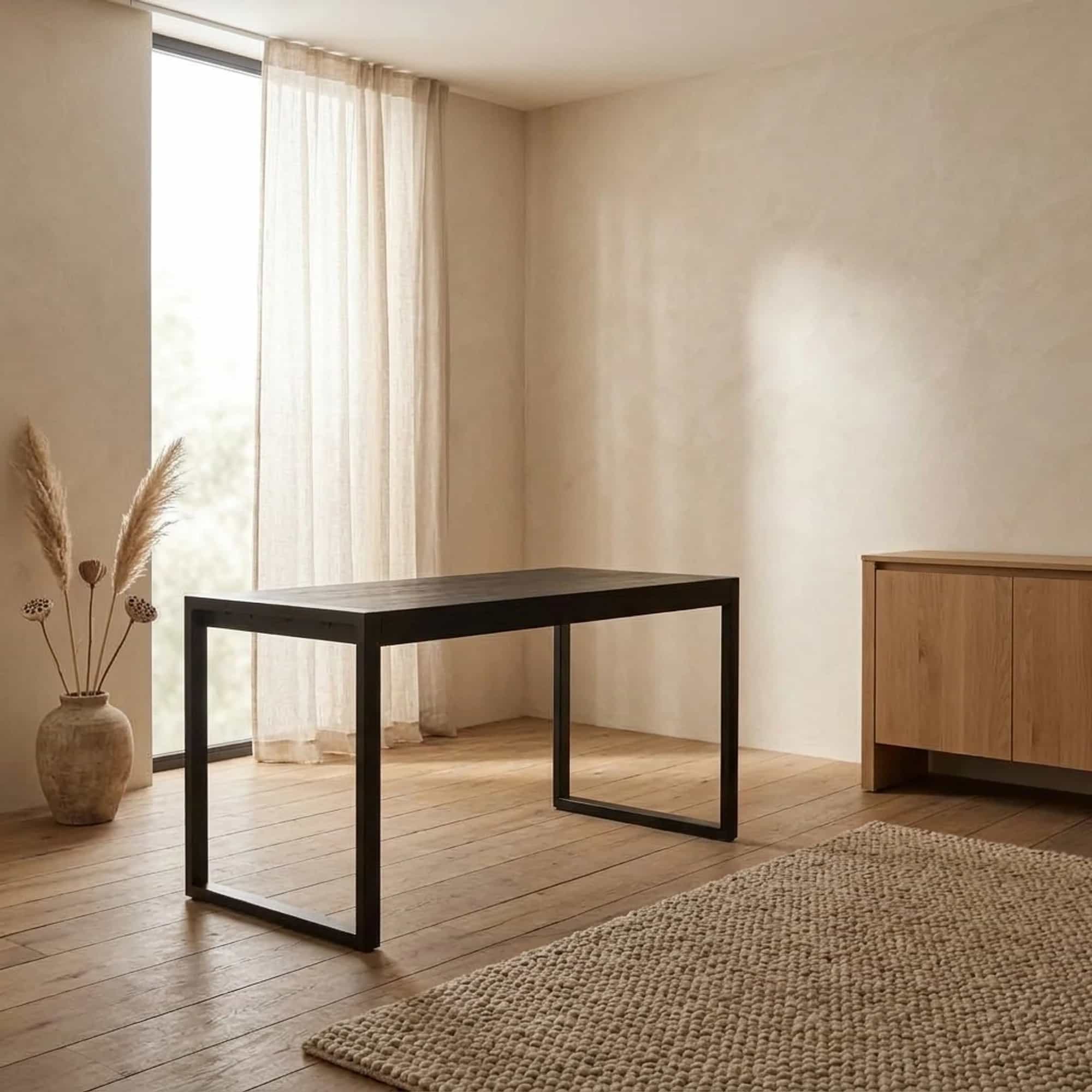 Bureau Boaz Zwart Mangohout 145 cm