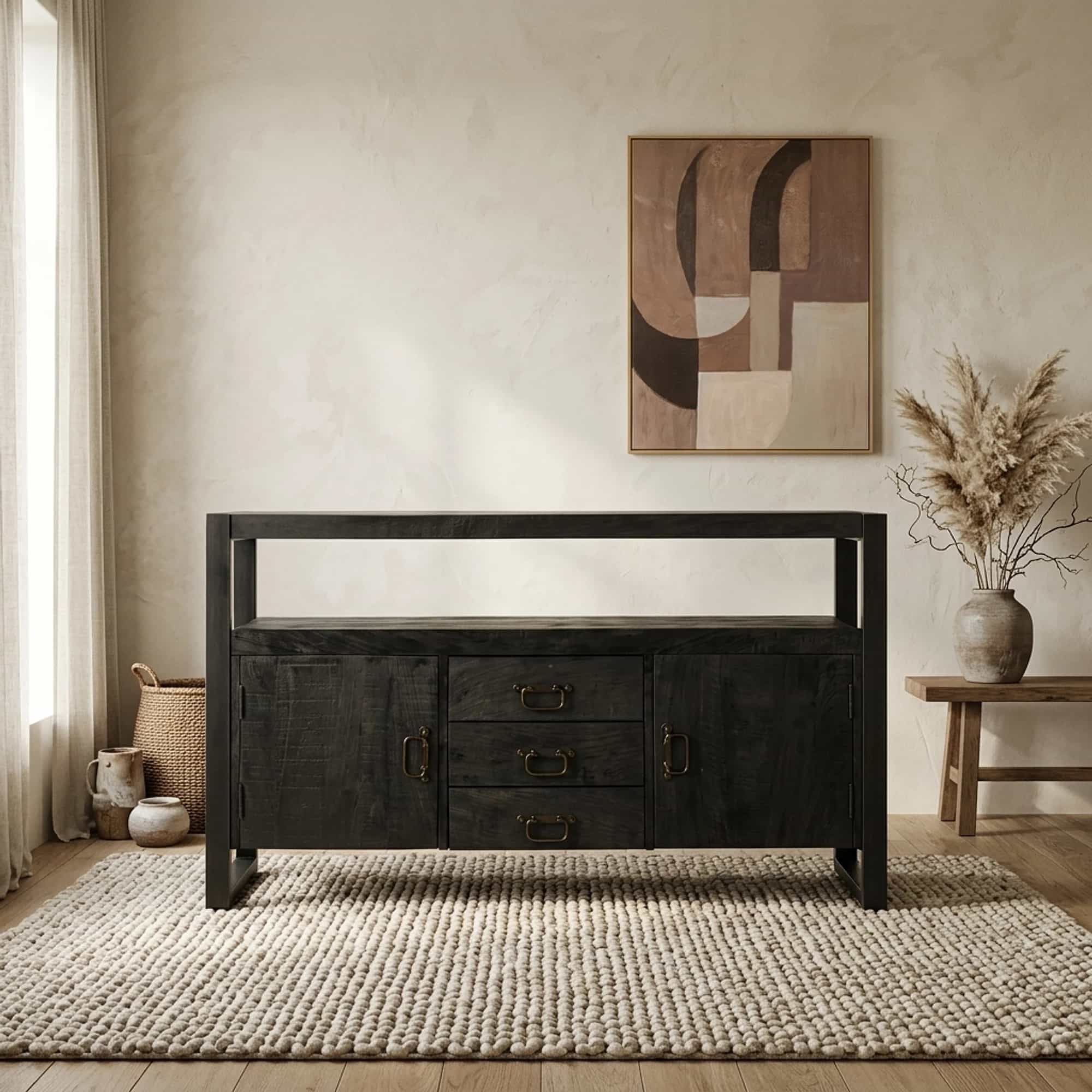 Dressoir Britt Zwart met Laden en Deuren