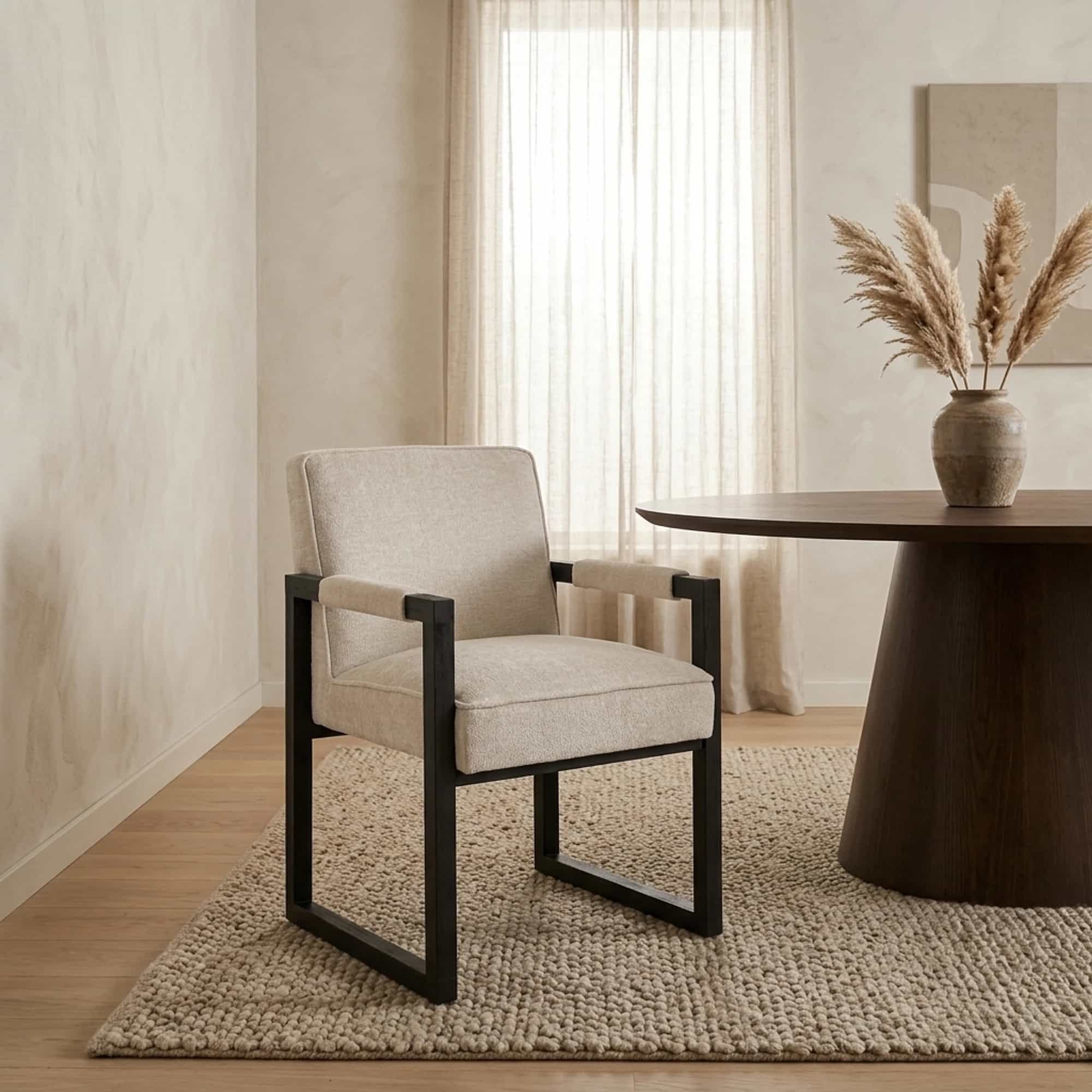 Eetkamerstoel Beck white chenille