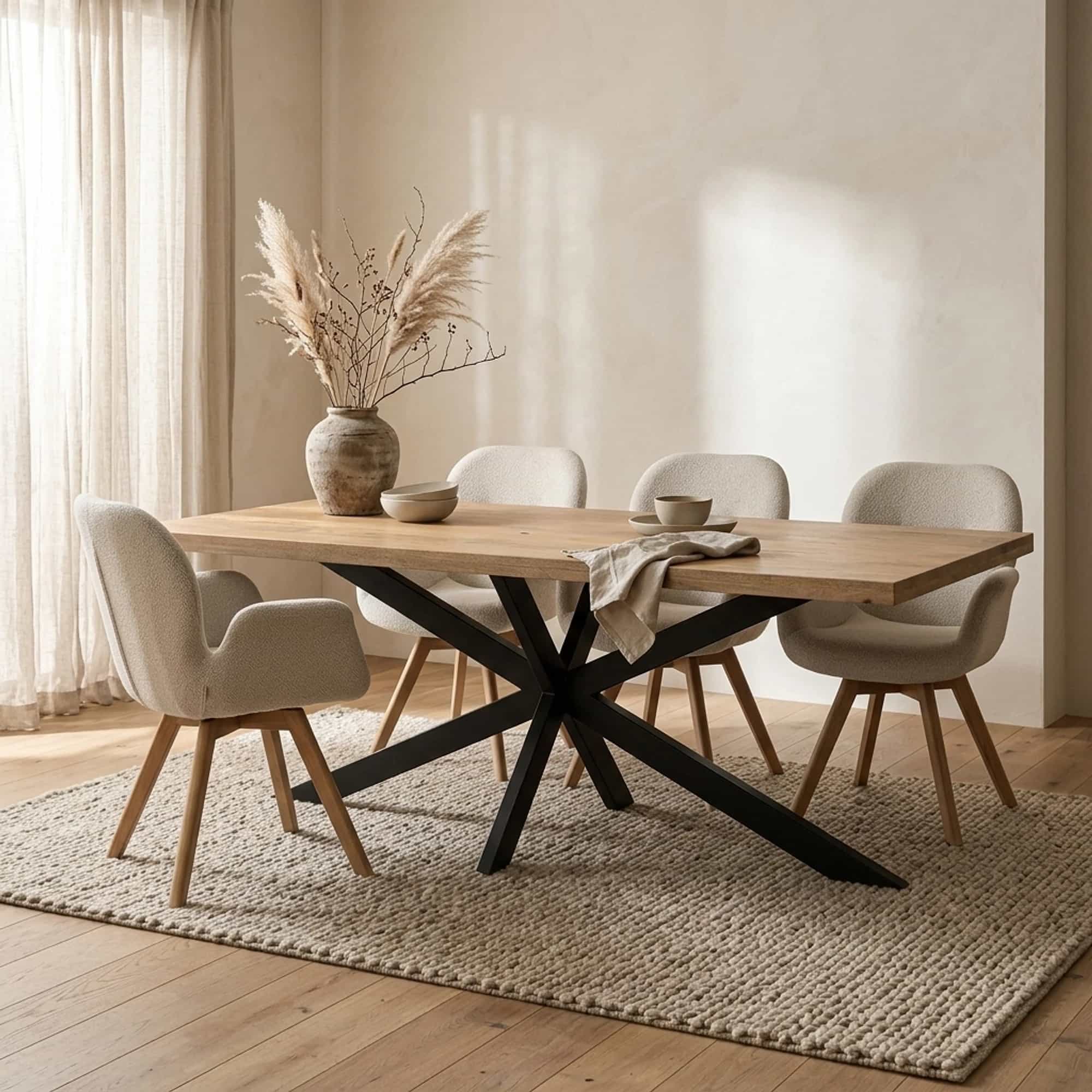Eetkamertafel Rechthoek 25+25