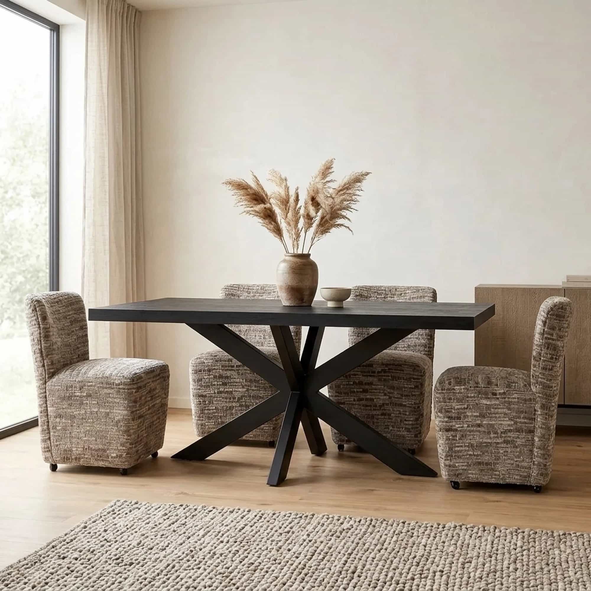 Eettafel Denver Black | 200 cm | Rechthoek