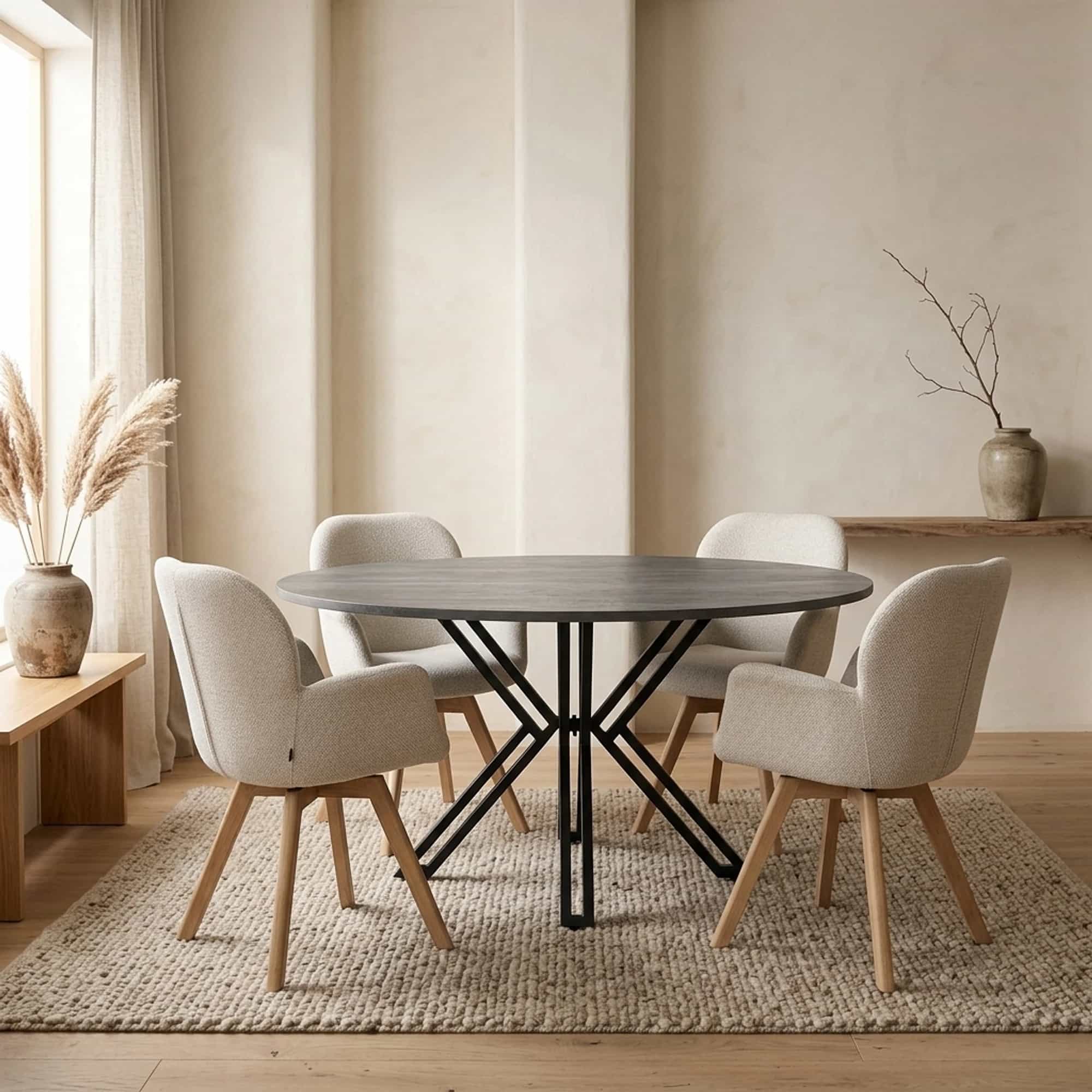 Eettafel Rond Yana Zwart