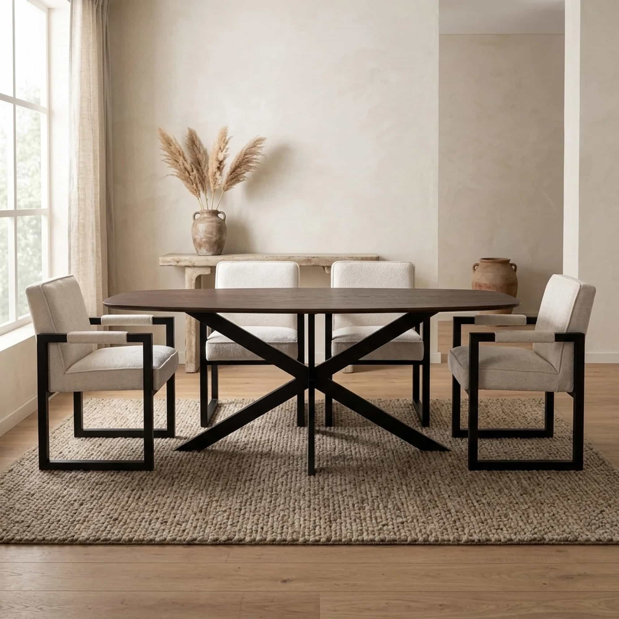 Eiken eettafel Ferris | Deens Ovaal 200 cm | Brown