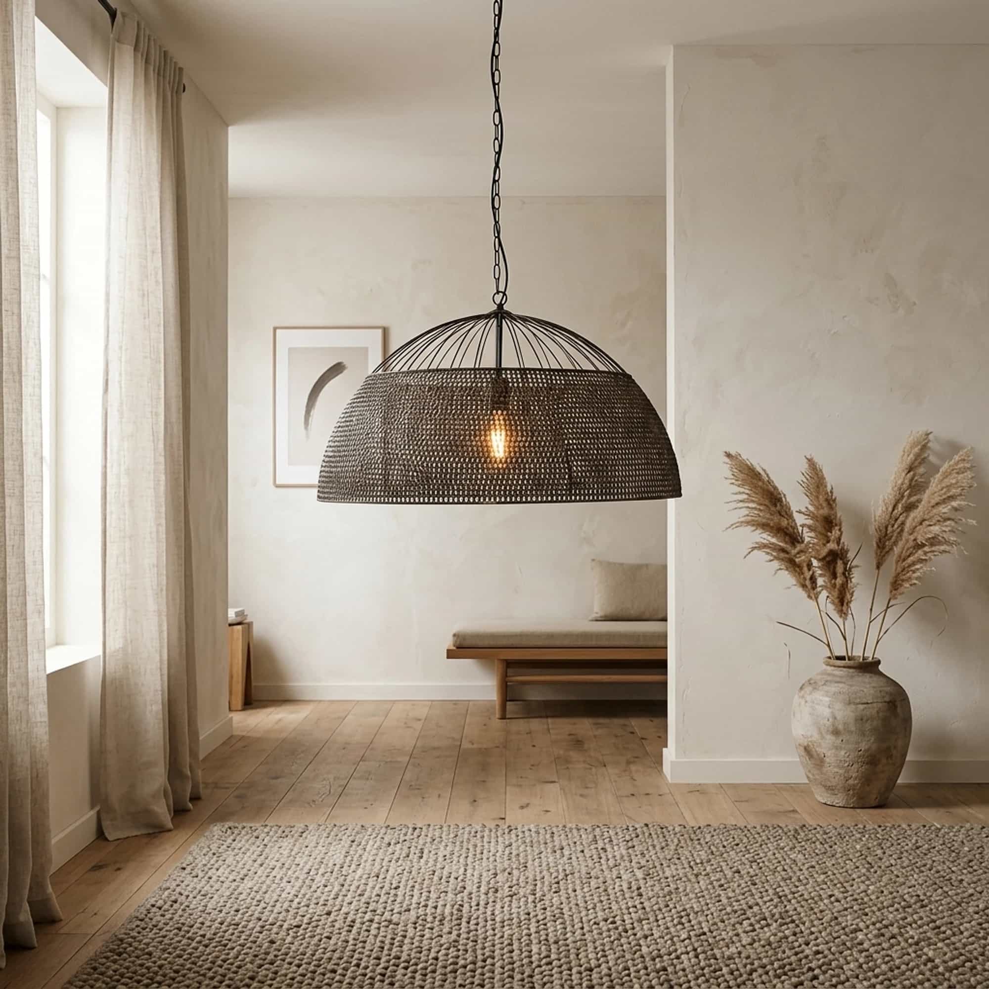 Hanglamp Armor 1-lichts Ø80cm / Zwart bruin