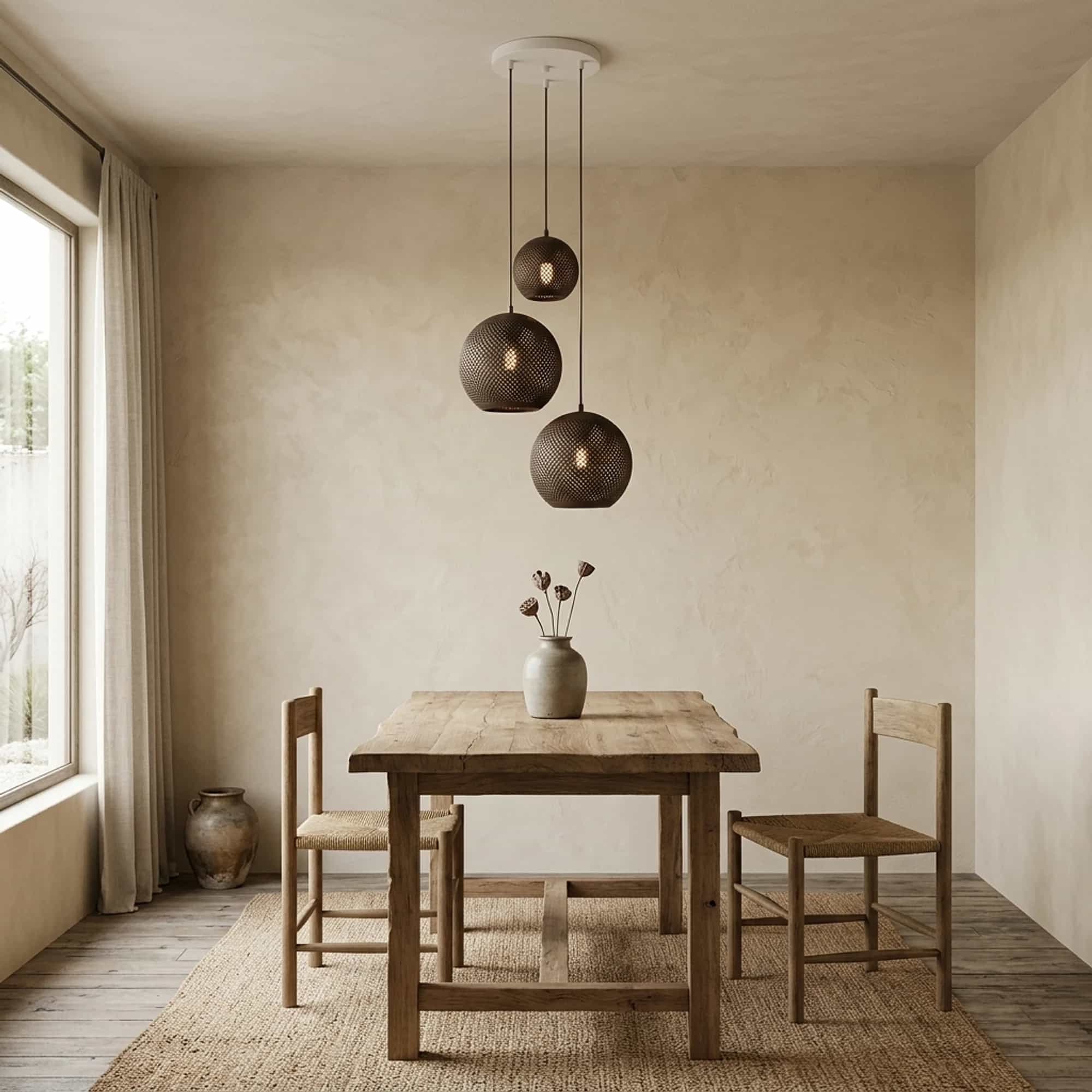 Hanglamp Armor Orb 3-lichts / Zwart bruin