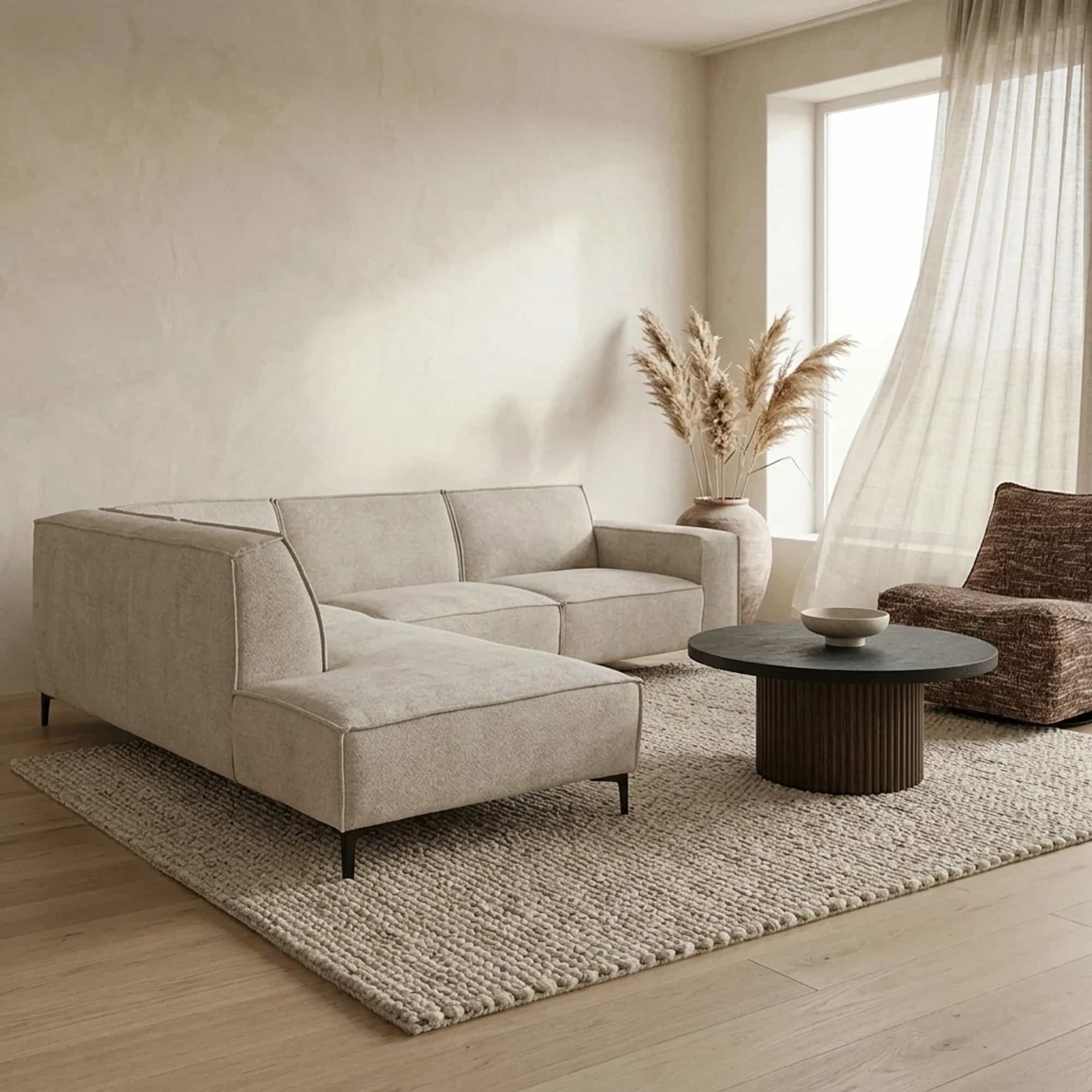 Hoekbank River Beige