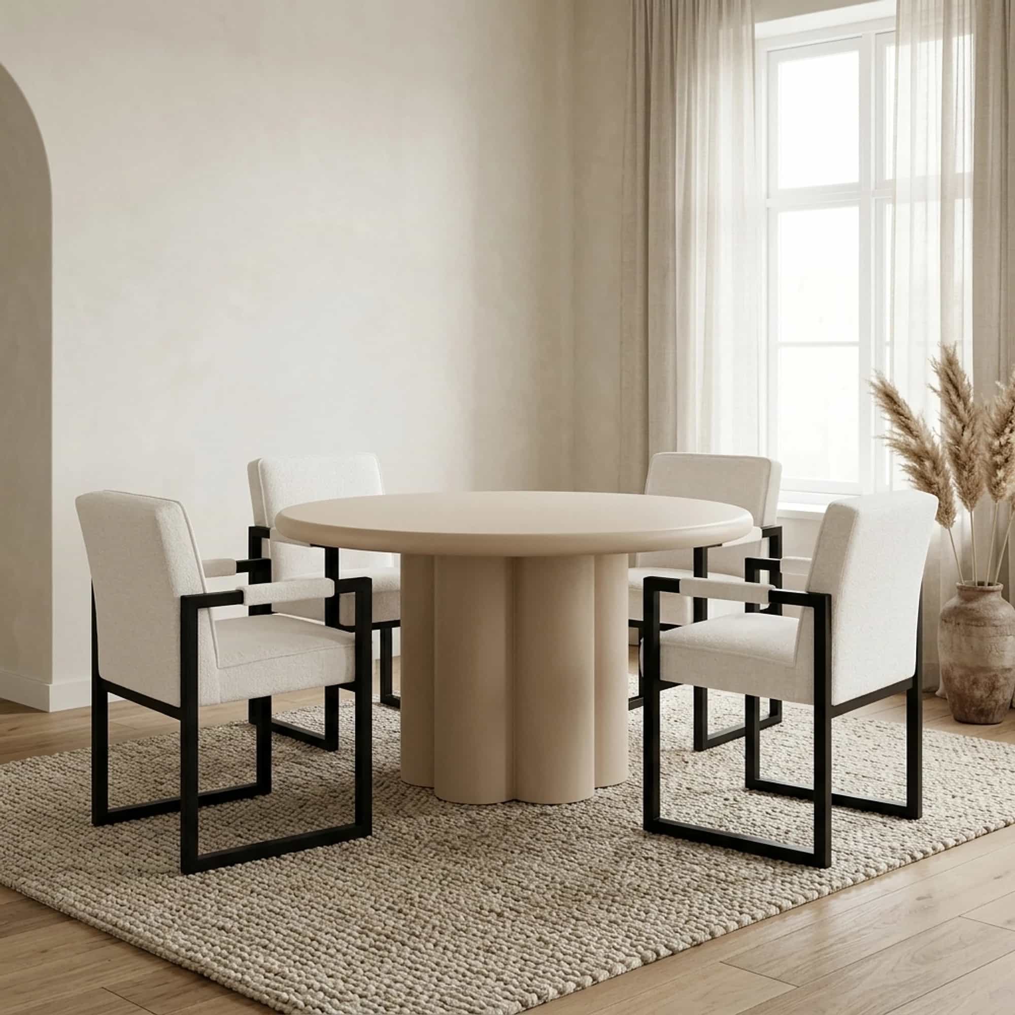 Melzo Eetkamertafel rond beige 130 cm