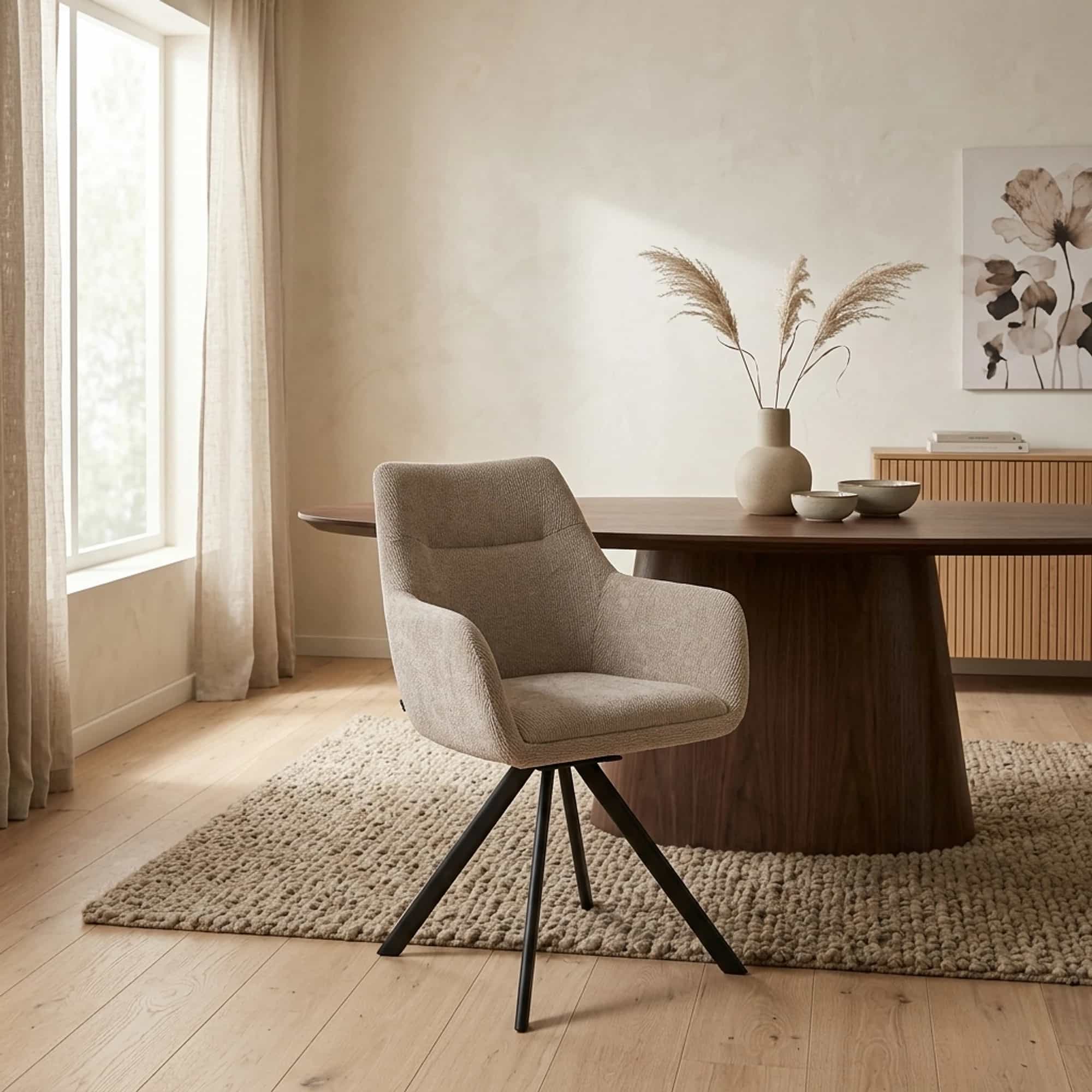 Stoel Bliss with armrest - taupe