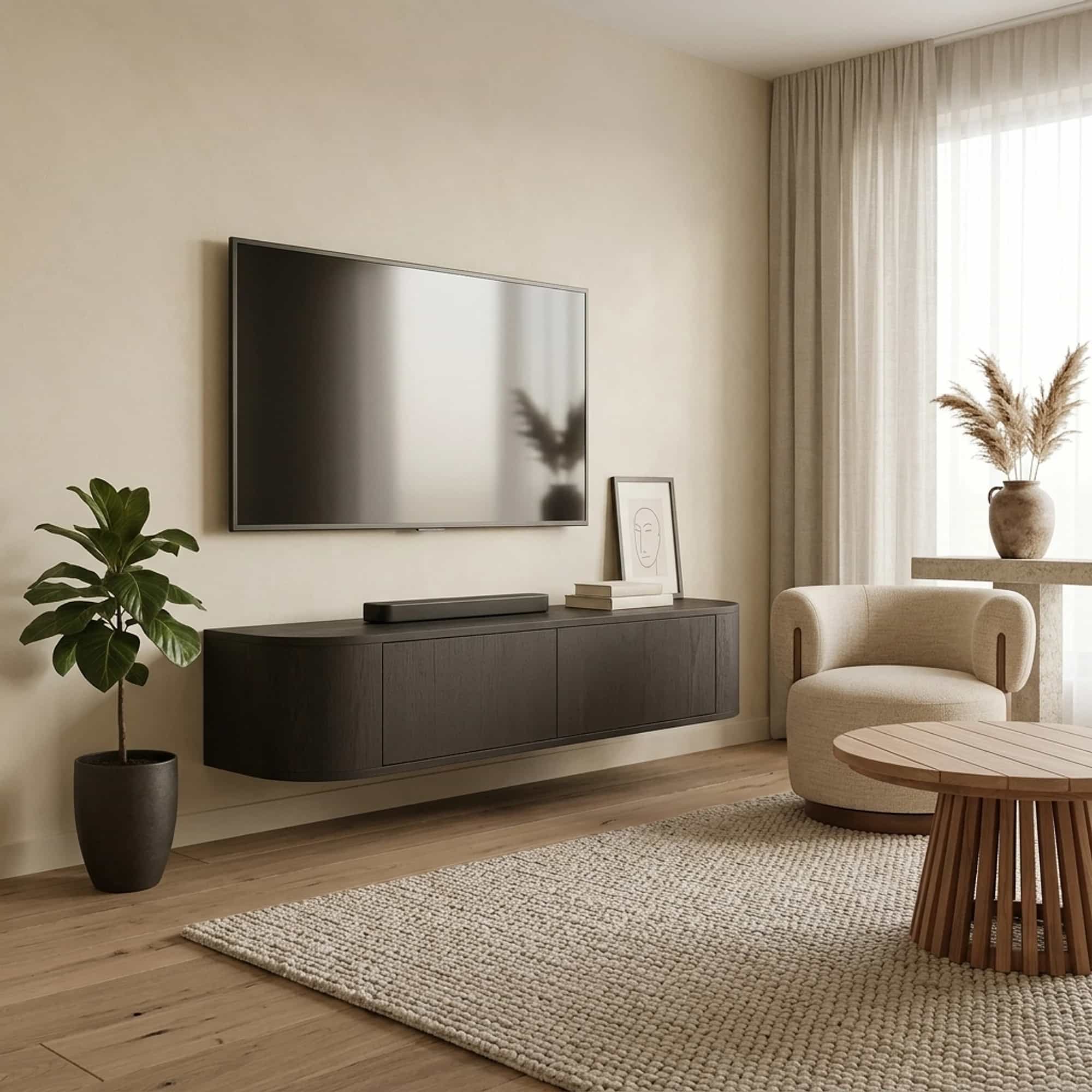 TV meubel Novero Espresso Zwevend 140cm