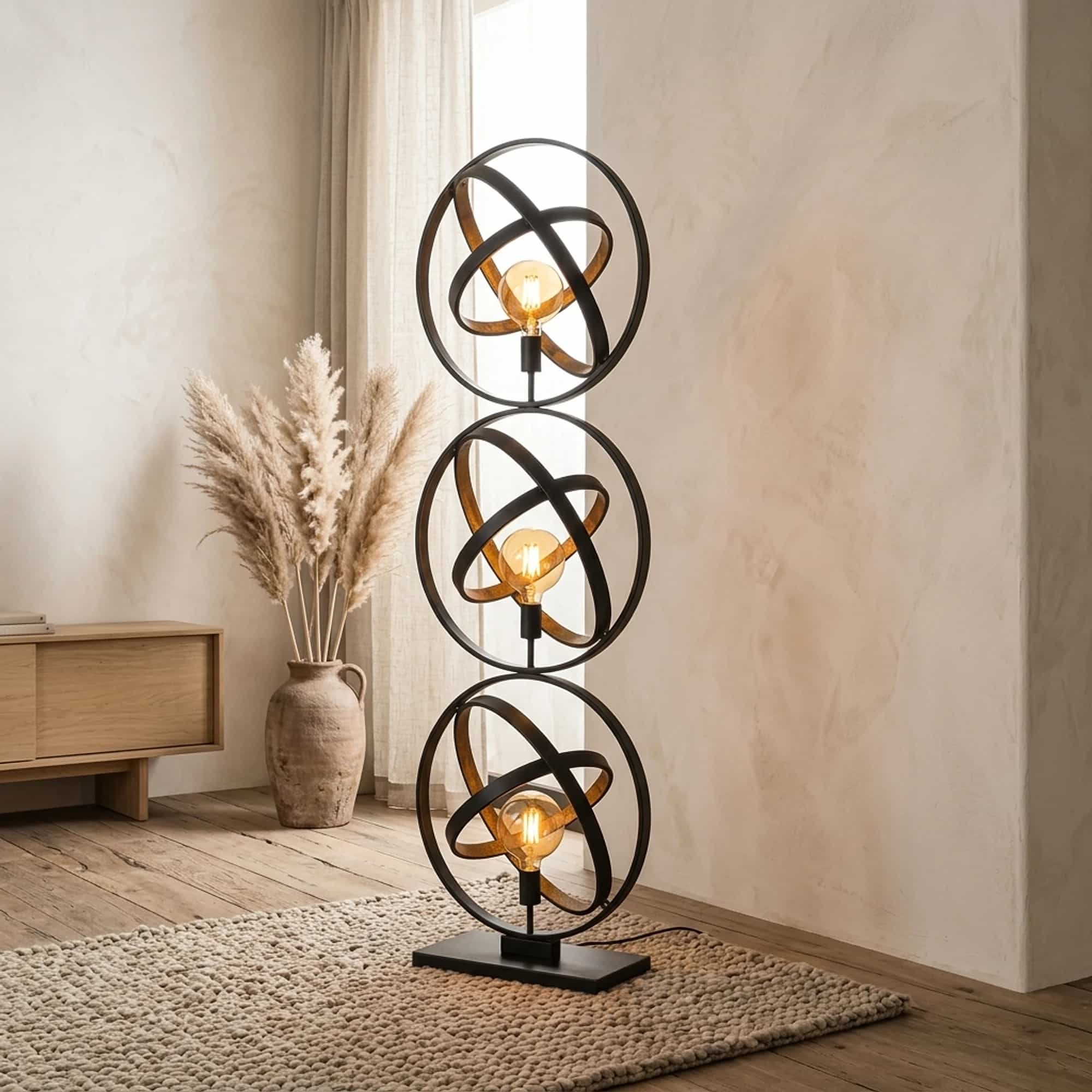 Vloerlamp Galaxy 3-lichts / Artic zwart