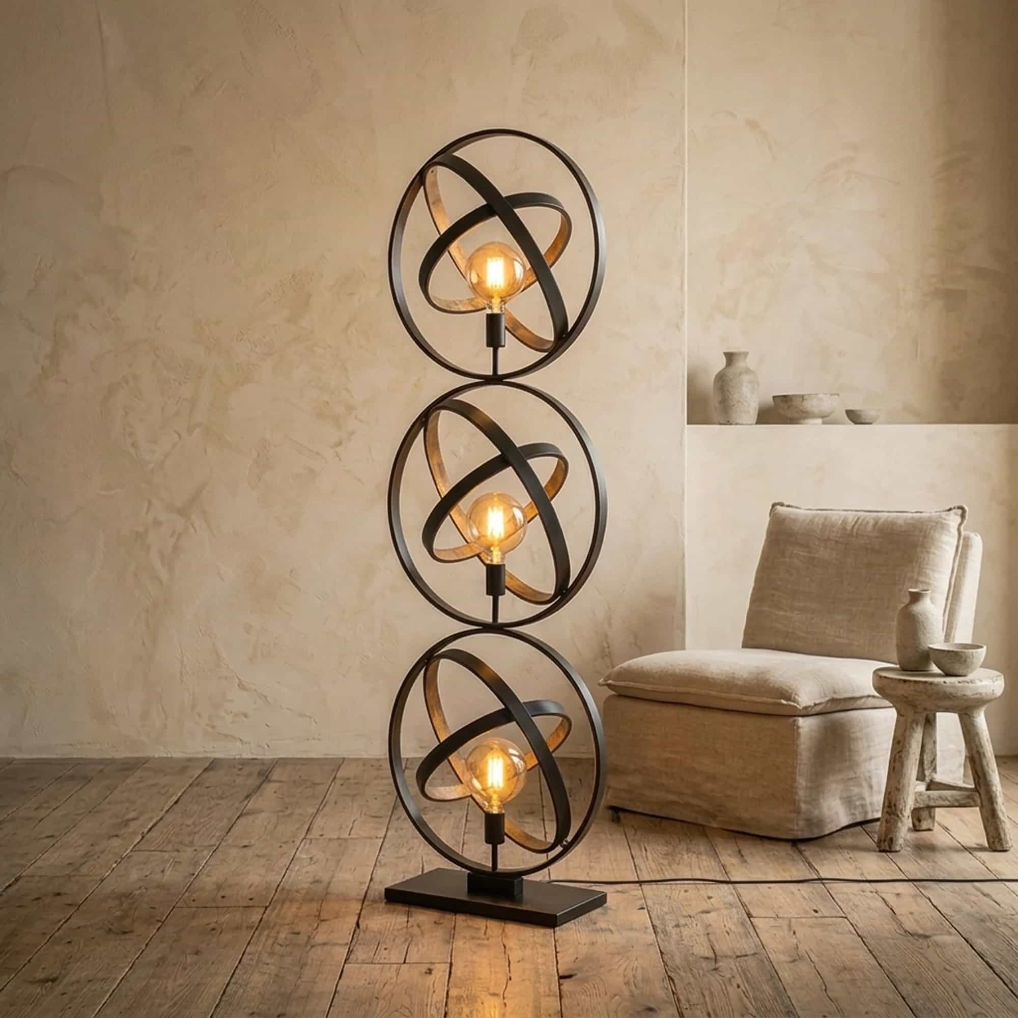 Vloerlamp Galaxy 3-lichts / Artic zwart