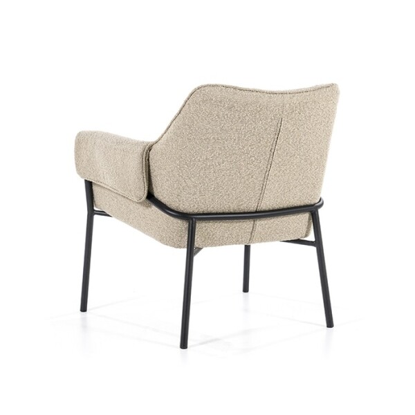Moderne fauteuil Tony in teddystof met armleuning.