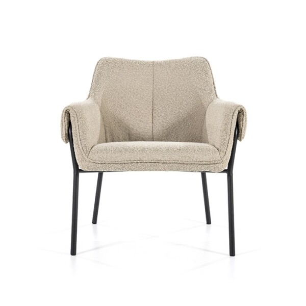 Moderne fauteuil Tony in teddystof met armleuning.