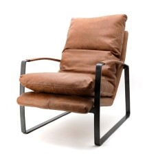 Stoere fauteuil Lex in vintage leder
