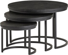 Mokana Furniture Salontafel set van 3 robuust zwart