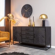 Modern dressoir New York gemaakt van zwart mangohout.