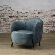 Vintage fauteuil Bondo bekleed met velvet stof.