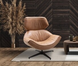 Fauteuil Big William africa leder walnut